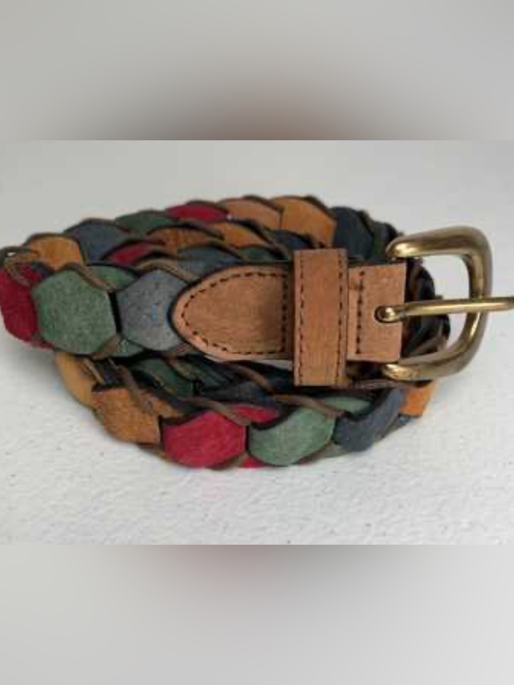 Vintage multicoloured pig split belt